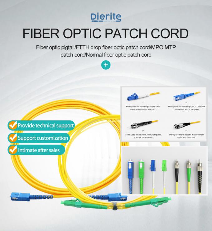 FTTH Optical Sc LC FC APC Upc Simplex/Duplex Cable Fiber Optic Patch Pigtail for Optical Network