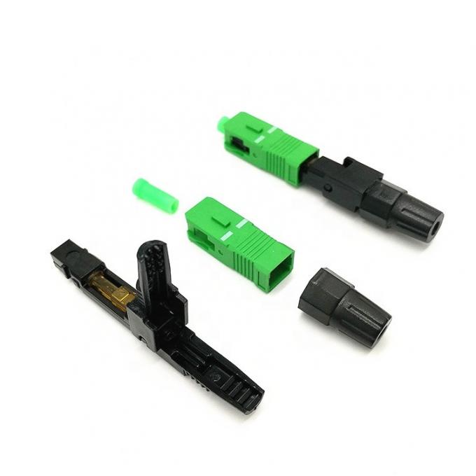 Sc APC Plastic Fiber Optic Quick Connector FTTH Singlemode Pre Polished Tools 0
