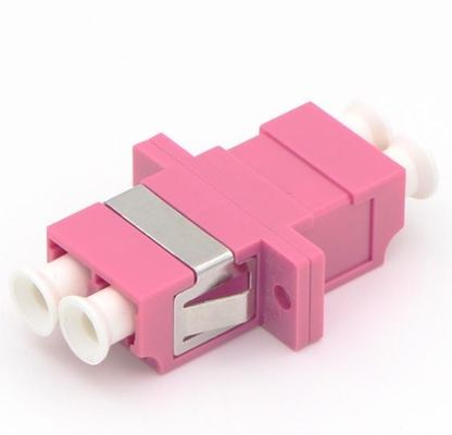 LC Upc To LC Upc Duplex Om4 Fiber Optic Adapter With Flange For FTTH Communication
